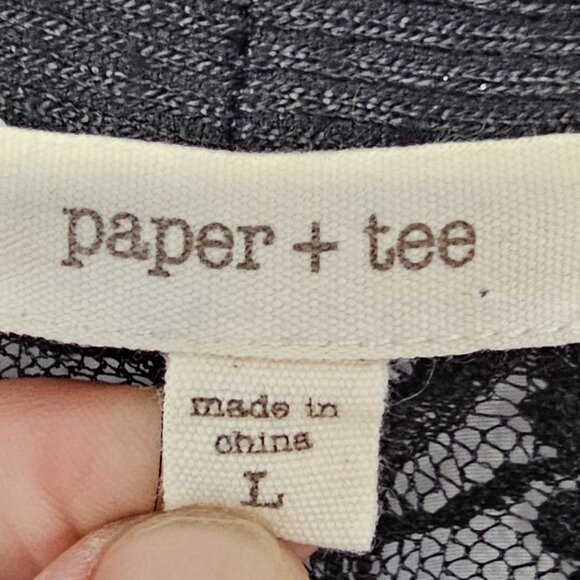 Black Lace Knit Cardigan Twee Coquette Whimsigoth Ribbed Sheer Y2K L - Picture 9 of 12